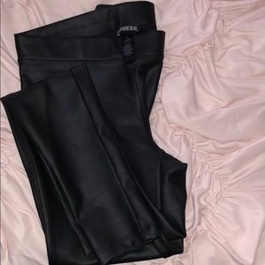 Black leather leggings